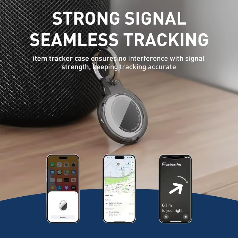 CAOWTAN Transparenter Hartschalen-Schlüsselanhänger für Apple AirTags als kratzfeste Schutzhülle und Tracker-Zubehör - Bild 4