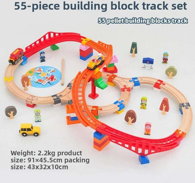 Linyi toy Holz Zug Schiene Baustein, Fahrzeuge, ab 14 Jahre - Bild 1