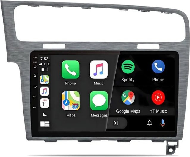 Junsun Autoradio für VW Golf 7 (2013-2017) in Grau mit Wi-Fi, GPS und Bluetooth - Bild 1