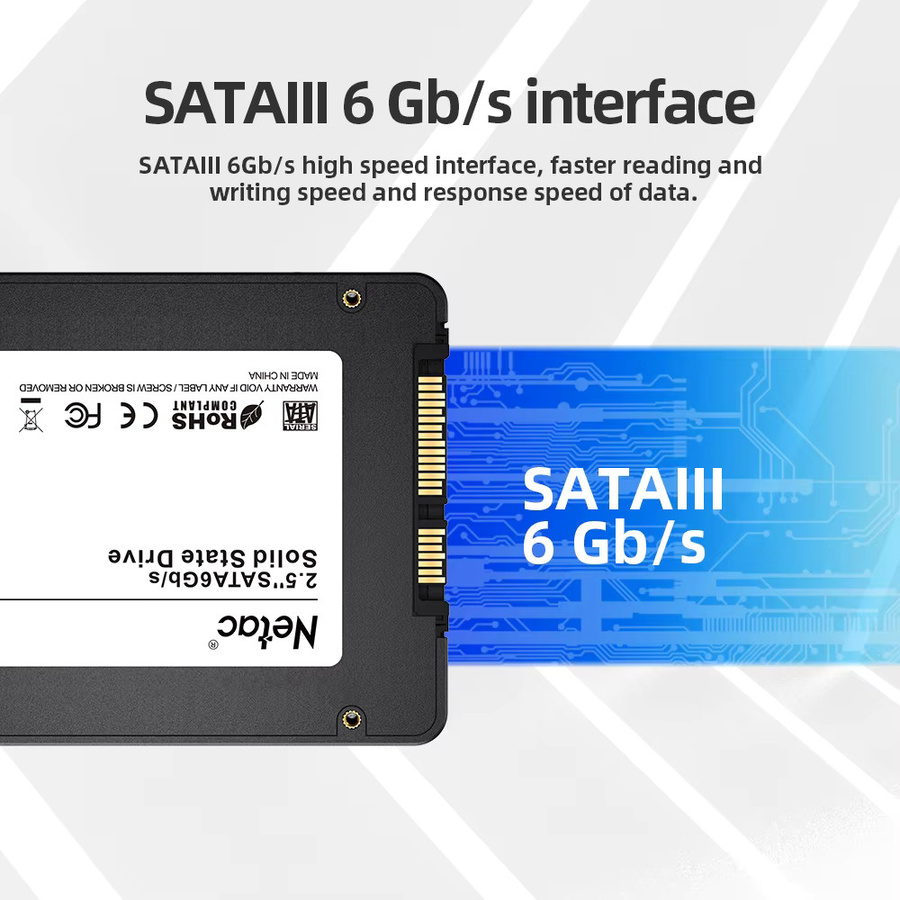 Netac SATA3 SSD Interne Festplatte für PC und Laptop in Schwarz - Bild 3