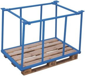 VARIOfit Palettenaufsatz Typ 75 in Blau und Stahl, B/T/H: 120 x 80 x 155,5 cm - Bild 1