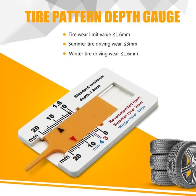 Vibratite Profil-Messgerät aus Kunststoff für Autoreifen zur Bestimmung der Profiltiefe von 0-20 mm in Weiß - Bild 1