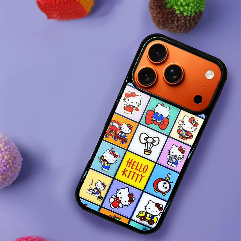 Sanrio Hello Kitty Handyhülle im Korea INS Stil für iPhone, stoßfest, schwarz/mehrfarbig - Bild 4