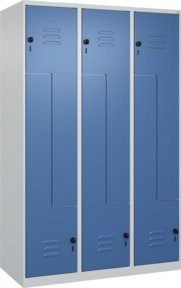 C+P Z-Spind Classic PLUS Garderobenschrank mit 6 Fächern und Sicherheits-Drehriegel, Farbe Grau/Blau, H x B x T: 185 x 120 x 50 cm - Bild 1