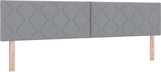 vidaXL Kopfteil mit integrierter Beleuchtung in Hellgrau, gepolstertes Stoff-Design mit geometrischem Muster, Breite: 200 cm - Bild 1