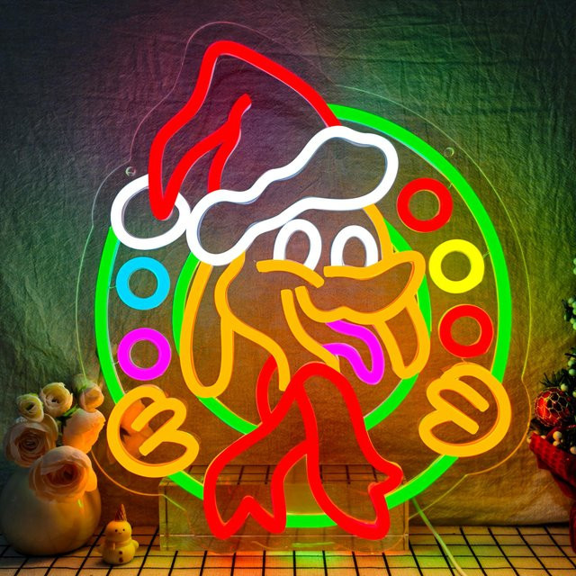 Dimmbares Frohe Weihnachten Neonschild in Multicolour zur Wanddekoration für Wohnzimmer und Schlafzimmer - Bild 1