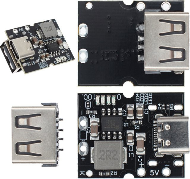 SAMIORE ROBOT USB Typ-C Boost Converter Step-Up Power Modul mit LED Display für Lithium-Batterie Ladegeräte, Schwarz - Bild 1