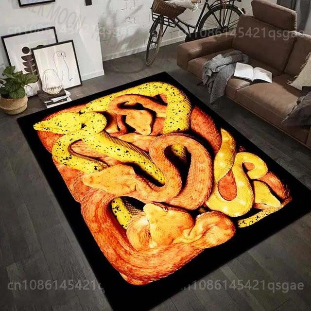UQIDEHOME Teppich mit Schlangenmuster Python Viper Design, rutschfest und waschbar, Multicolor, Breite: 40 cm, Tiefe: 60 cm - Bild 1