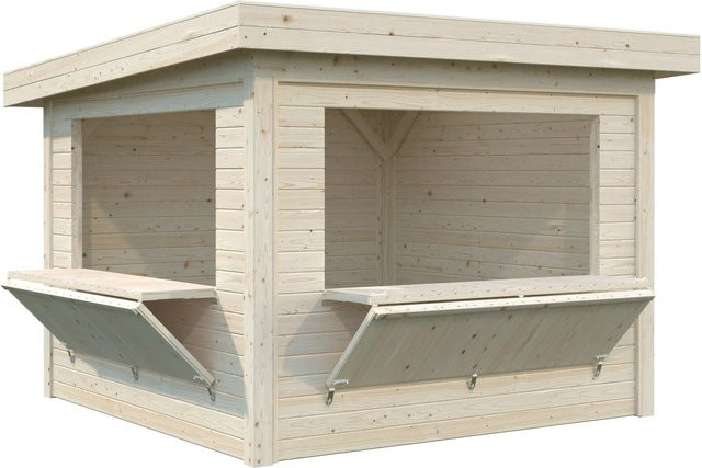 Marktstand Palmako Lenna Set 305 aus Fichtenholz mit Pultdach, braun, B: 300 cm, H: 245 cm, T: 300 cm - Bild 2