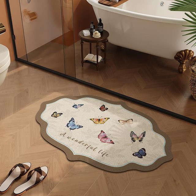 Rutschfeste Badezimmer Bodenmatte aus Diatomeenerde von Yiran Health & Beauty, schnelltrocknend und wasserabsorbierend, B/T: 40 x 60 cm, Multicolour - Bild 1