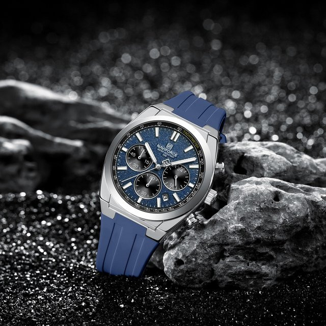 NAVIFORCE Chronograph, Quarz, Silikonarmband, Blau, Herren - Bild 1