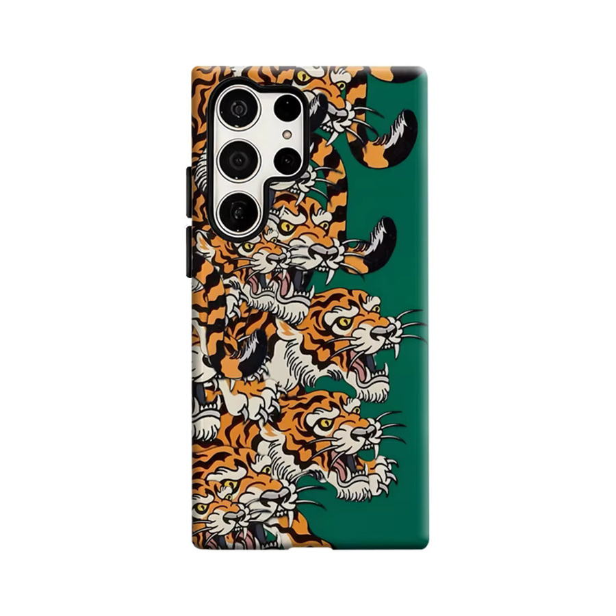 Potdemiel Handyhülle mit Tiger-Design für Samsung Galaxy S26 S25 S24 S23 Ultra Plus, stoßfeste Doppelschicht-Schutzhülle, mehrfarbig - Bild 6