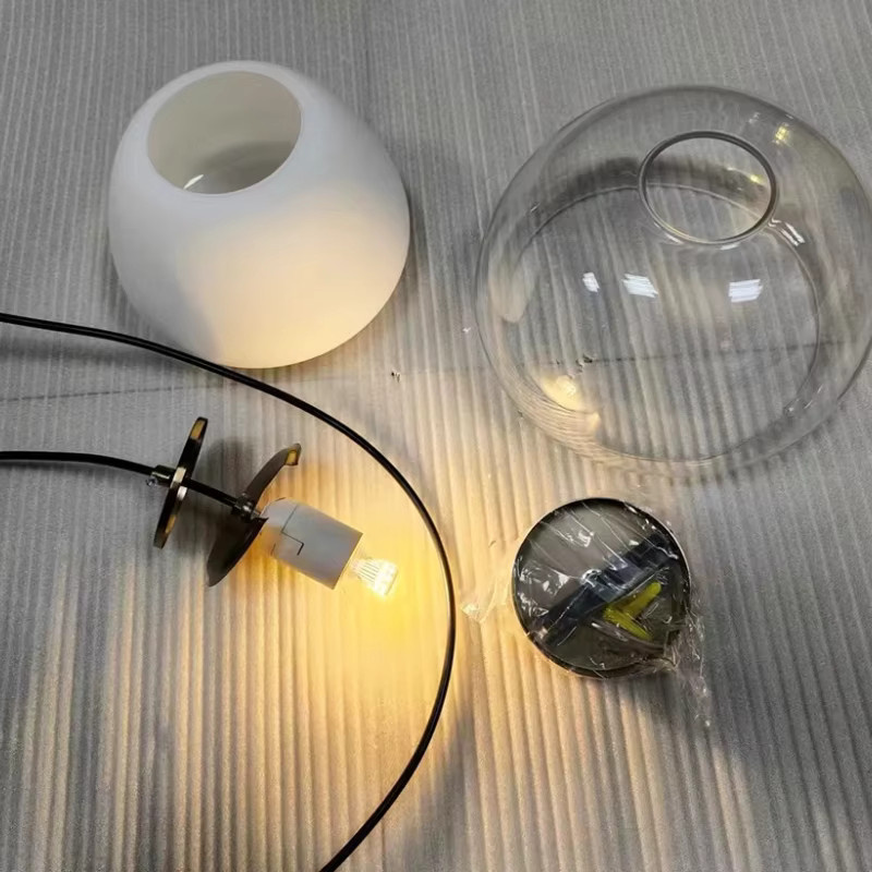 MZISOSOD Nordic Design Glas Anhänger Lampe mit Doppel-Glas in Transparent für Wohnzimmer, Esszimmer und Schlafzimmer - Bild 3