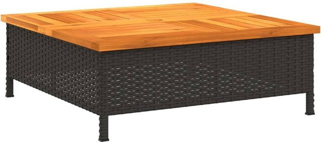 vidaXL Gartentisch aus Akazienholz und Kunstharz in Schwarz, B/T/H: 70 x 70 x 25 cm - Bild 1