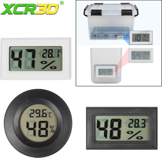 XCR3D Hygrometer-Thermometer für Bambu Lab Filament-Trocknerbox und AMS Lite, Schwarz, Echtzeitüberwachung und feuchtigkeitsbeständig - Bild 1