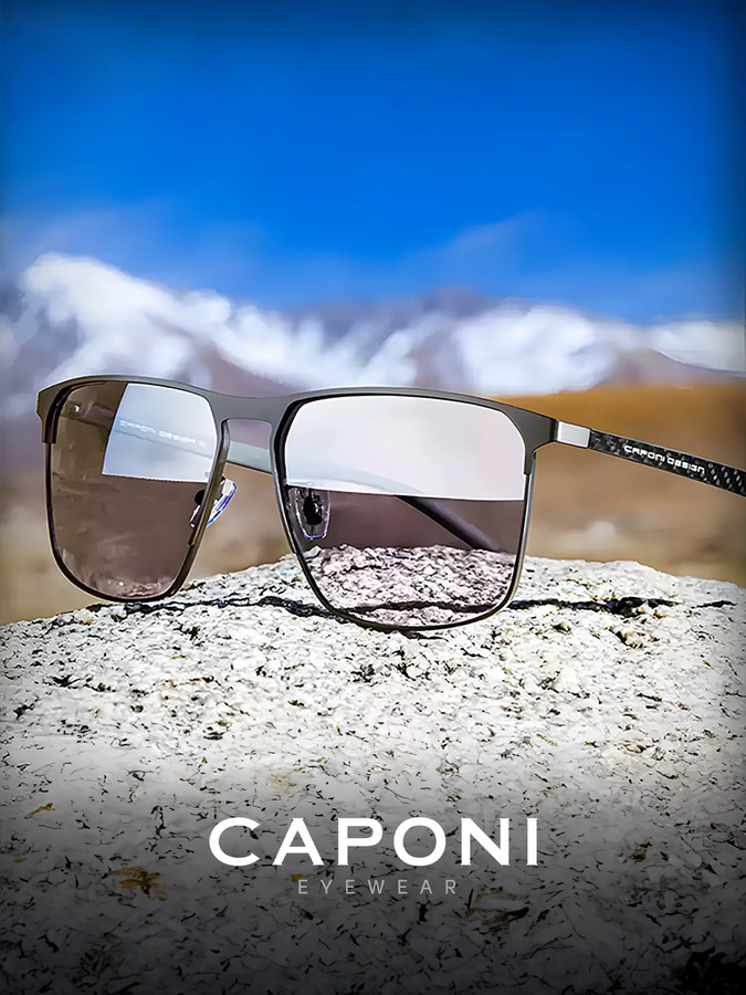 CAPONI CP28964 Sonnenbrille, Carbon Faser, Vollrand, Schwarz, Männer - Bild 4