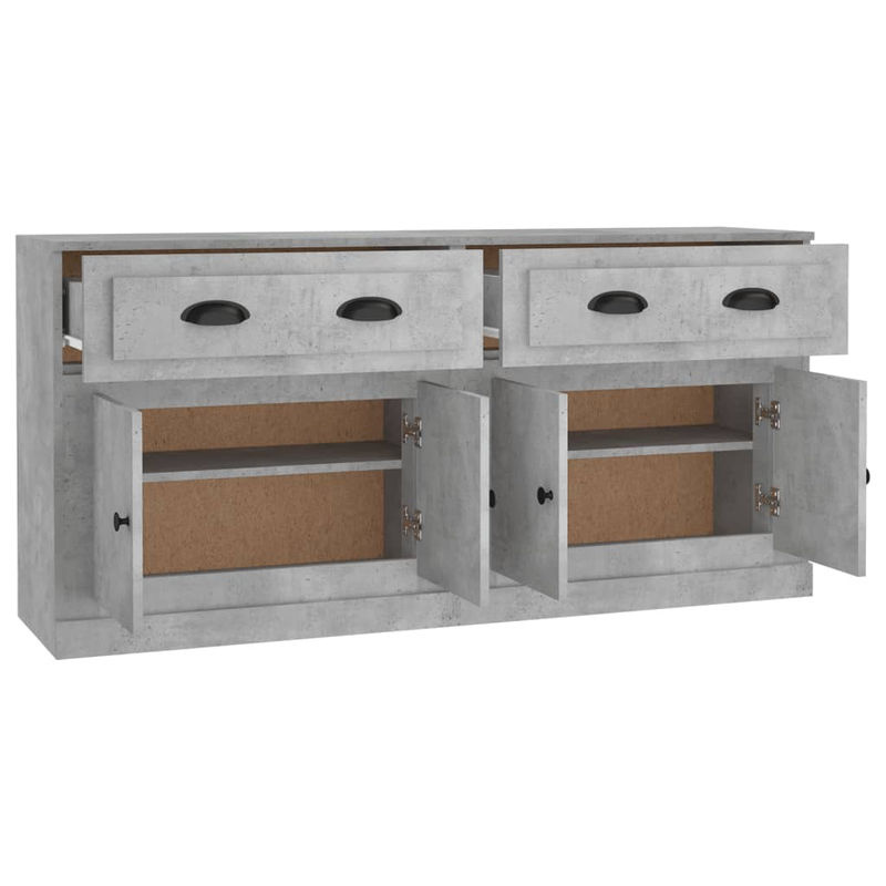 Set aus 2 Schränken von vidaxl in Grau aus Holzwerkstoff mit Scharniertüren und freistehender Bauweise im Classic Design - Bild 3