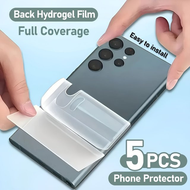 5 Stück weiche Hydrogel-Displayschutzfolien für Samsung Galaxy S25 Edge S24 Ultra S23 FE S22 S21 S20 Plus Note 20 Ultra FE, transparent - Bild 1