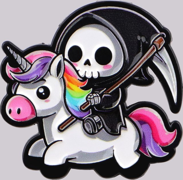 Ramulus Brosche Skelett Emaille Pin, Regenbogen, Unisex - Bild 1