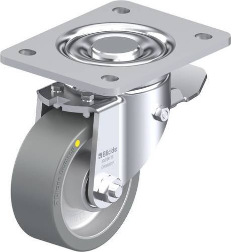 Blickle Lenkrolle LH-ALTH 100K-3-ST-AS mit Feststeller in Silber und Grau, Rad-Durchmesser: 100 mm, Tragfähigkeit: 350 kg - Bild 1