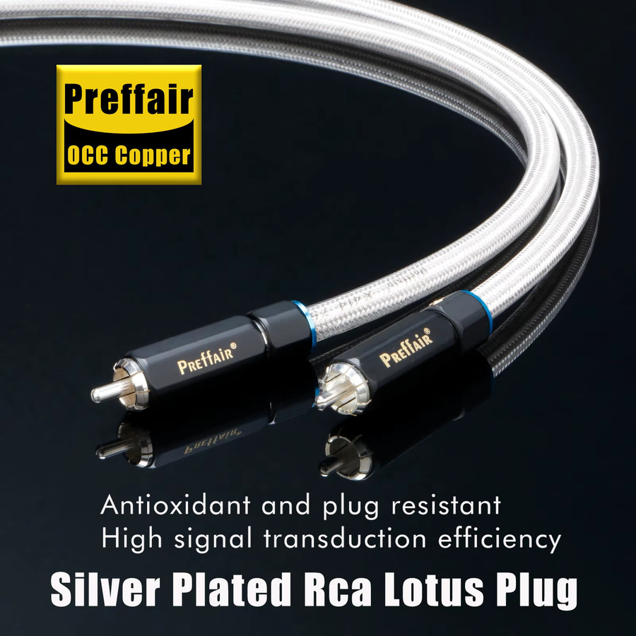 Preffair HiFi Audio RCA Koaxialkabel 75 Ohm OCC Versilbertes Digitales DC-Kabel in Silber - Bild 2
