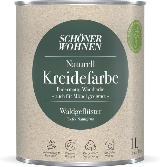 Schöner Wohnen Kreidefarbe Naturell Waldgeflüster Grün - Bild 1