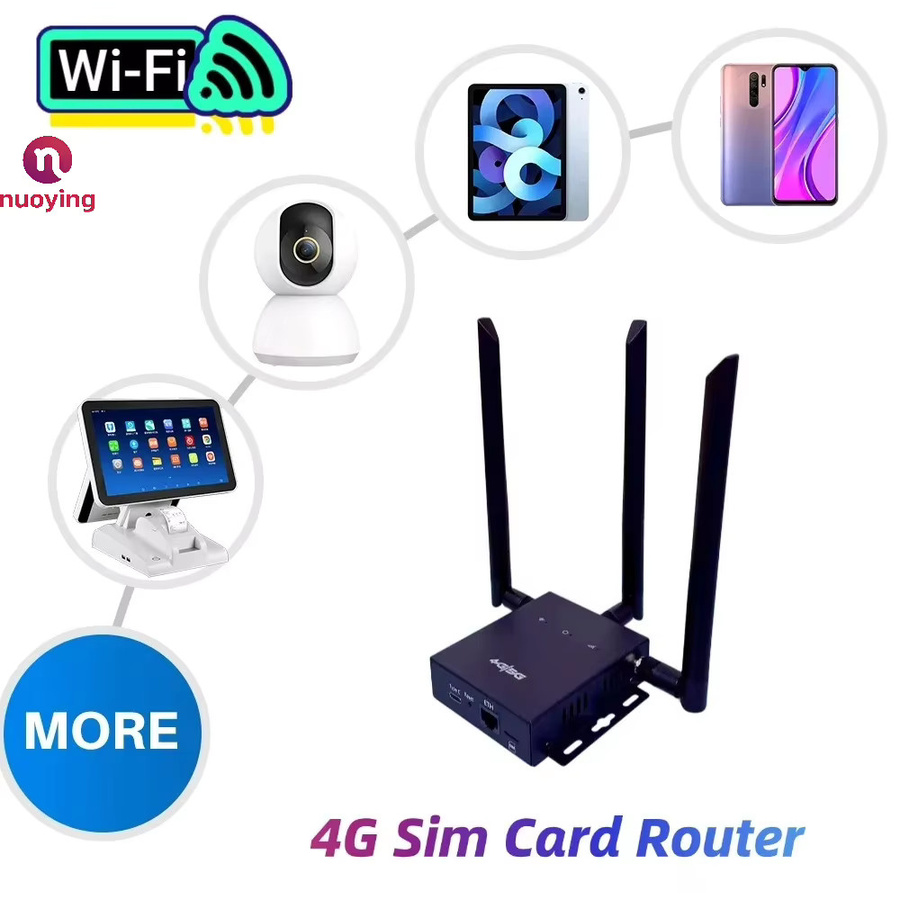 NUOYING 4G LTE CPE Hotspot ED121 WLAN-Router in Schwarz mit SIM-Kartensteckplatz, abnehmbaren Antennen und Typ-C-Anschluss - Bild 4