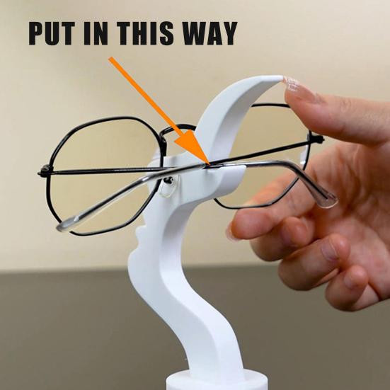 Minimalistischer Gesichtsförmiger Brillenhalter von Full in Love House in Weiß, 3D-gedruckter Schreibtisch-Organizer aus Polypropylen - Bild 2