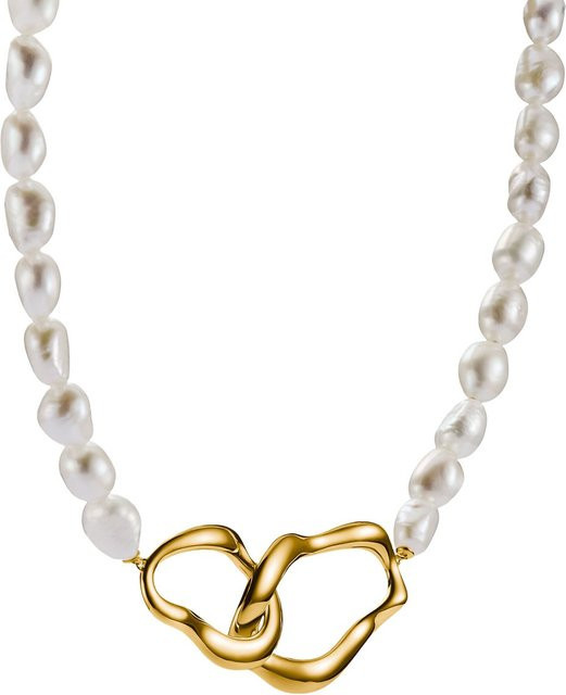 Thomas Sabo Perlenkette, 925 Silber, vergoldet, Damen, 45 cm - Bild 1
