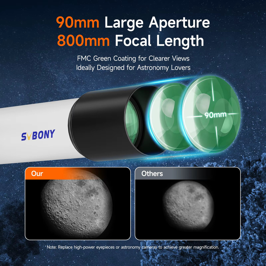 Svbony SV520 Refraktor-Astronomie-Teleskop-Set in Weiß für professionelle Mondbeobachtung und Fotografie - Bild 3