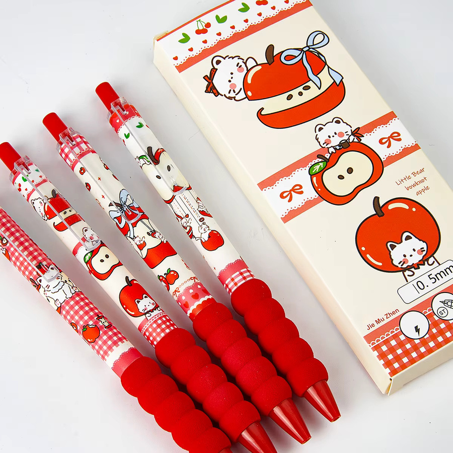 4-teiliges Set festliche Soft-Grip Gelstifte mit roter und schwarzer schnelltrocknender Tinte für Journaling und zum Üben - Bild 2