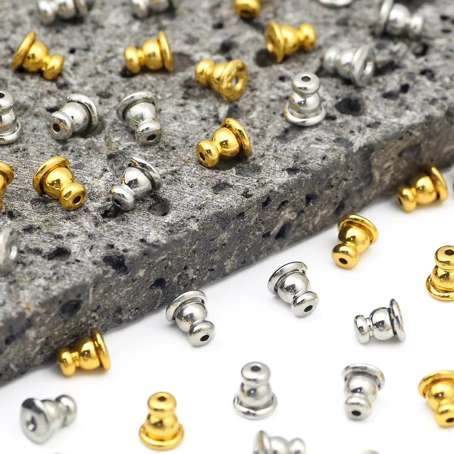 JHNBY Ohrringkappen Messing, Gold, Pagode, 6×5mm - Bild 2