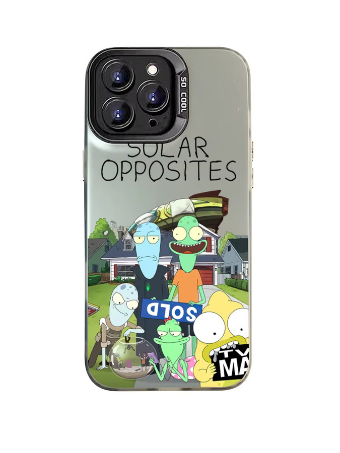 S-Solar O-Opposites Cartoon Handyhülle für iPhone 11 bis 17 Pro Max Plus Air, stoßfeste matte Rückseite, multicolour - Bild 2