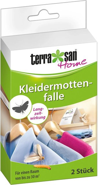 Terrasan Home Kleidermottenfalle Pheromonfalle, 2 Stück, weiß, B/T/H: 17,0 x 9,5 x 2,0 cm - Bild 1