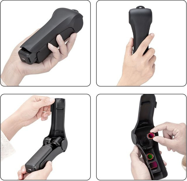 DJI Pocket 4 Magnetische Aufbewahrungs-Flip-Hülle in Schwarz mit Objektivfilter-Fach und stoßfestem Schutz sowie tragbarer Reisetasche - Bild 1