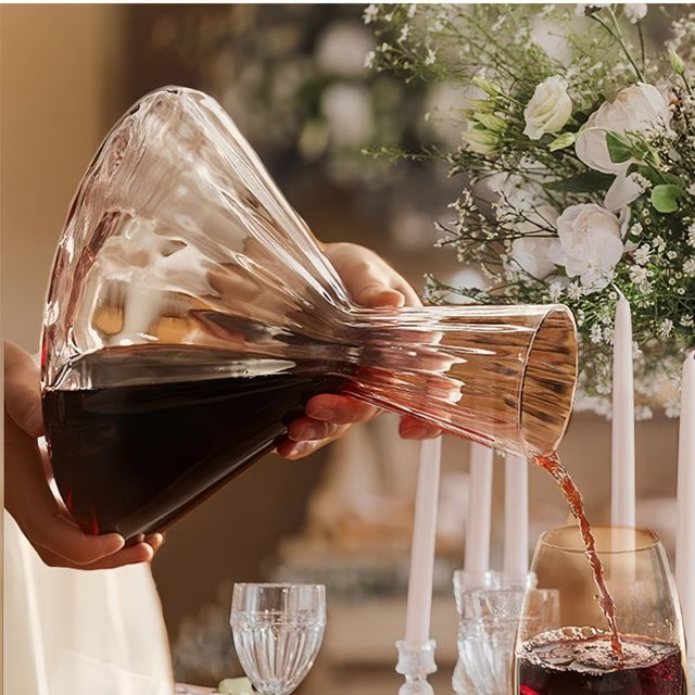 Hochwertiger Kristallglas-Dekanter in Transparent für Wein, Champagner oder Whisky, Volumen: 1,5 l - Bild 1