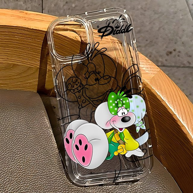 Mart111-2 Cartoon D-Diddls Handyhülle für iPhone 17 16 15 14 13 12 11 Pro Max Plus X XR XS Farbe: Transparent mit Airbag Anti-Sturz Schutz - Bild 1