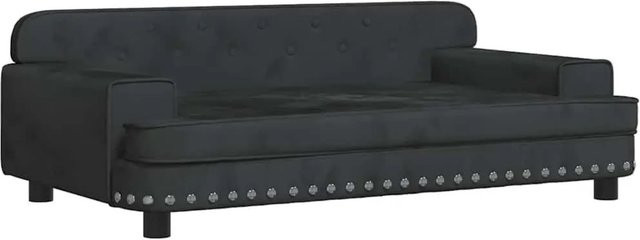 vidaXL Hundebett Sofa aus Samt in Schwarz, B/T/H: 90 x 53 x 30 cm - Bild 1