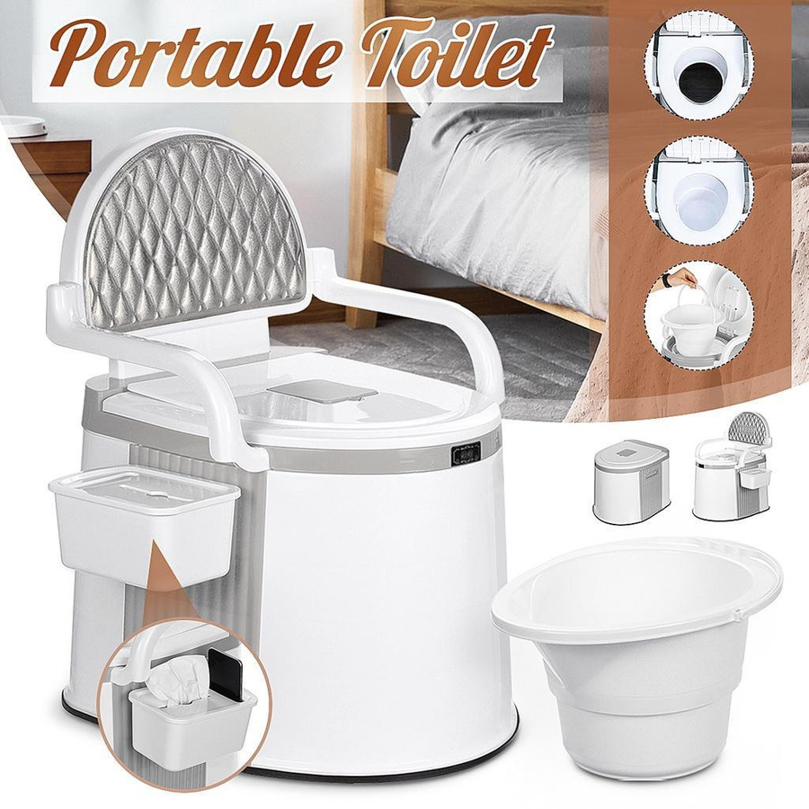 Decor Dream Tragbare Campingtoilette für Erwachsene und Kinder, Grau, Belastbarkeit bis 150 kg - Bild 4