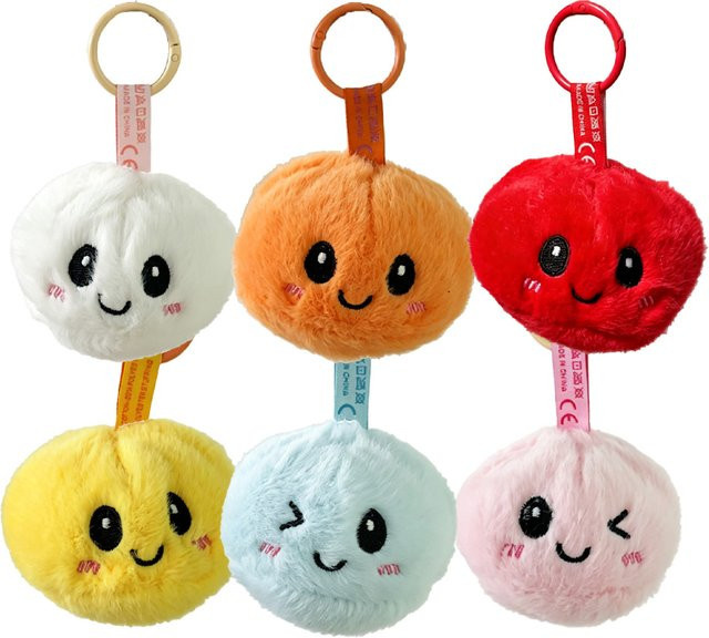 Kawaii Dampfbrötchen-Plüsch-Schlüsselanhänger, Plüsch / Textil - Bild 1
