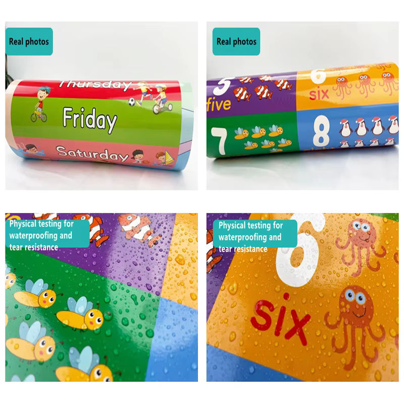 Datgo 16er Set Englische Lernposter für Kinder, Mehrfarbige Alphabet-Wandkarten zur Typografie und Pädagogik, Rechteckig und Rahmenlos - Bild 3