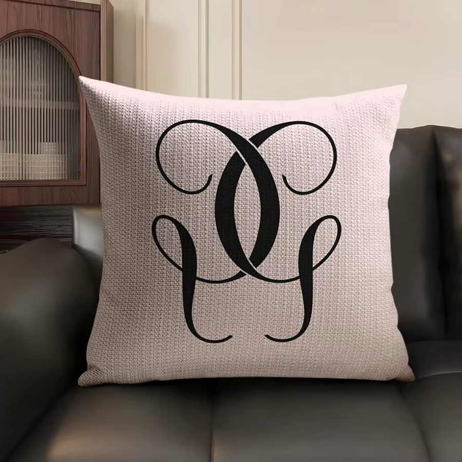 G-Guerlain Kissenbezug aus Bio-Leinen in Weiß mit grafischem Design, quadratisch, B/T/H: 30 x 30 x 1 cm - Bild 3