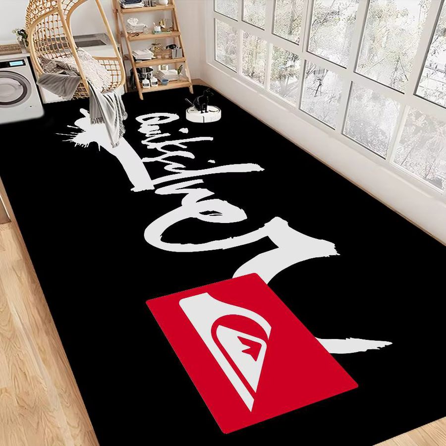 Q-QuiksilverS Logo Bodenteppich im nordischen Stil in Schwarz - Bild 3