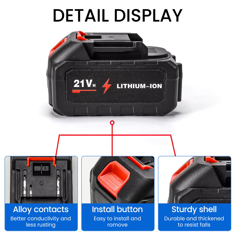 GECOFEER Lithium-Ionen-Ersatzakku 13000mAh für Makita, kompatibel mit BL1860B und BL1860 und BL1850, Schwarz - Bild 3