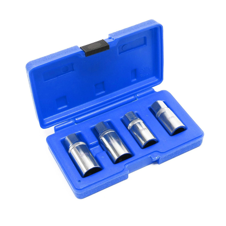 Wiltec Stehbolzen Ausdreher Set 4-teilig aus Chrom-Vanadium mit 1/2 Zoll Antrieb, Größen 6 mm, 8 mm, 10 mm und 12 mm in Rot - Bild 2