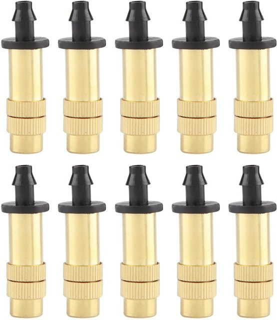10 Stück CosyHome Verstellbare Mikro-Vernebelungs Düsen aus Messing in Gold für die Gartenbewässerung - Bild 1
