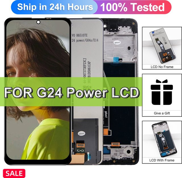 Motorola Moto G24 Power LCD Display mit Touchscreen Digitizer Montage Ersatzteil in Schwarz - Bild 1
