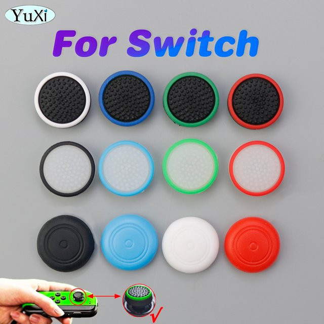 2 Stück Silikon Daumen-Griffkappen für Nintendo Switch, NS Lite und OLED Controller, Analog-Joystick-Abdeckung, Multicolor - Bild 1