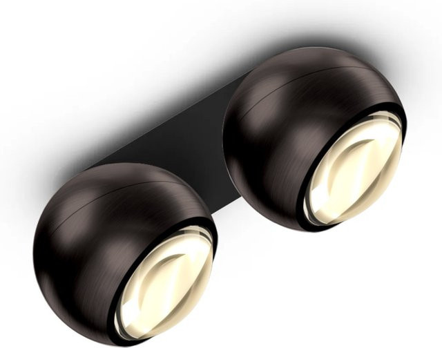 Occhio io giro doppio VOLT LED-Deckenstrahler mit Phantom-Aufbaudose in Schwarz matt und warmweißem Licht (3000K) - Bild 1