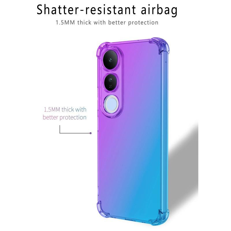 Stoßfeste Handyhülle für VIVO V50 Lite und V50E in Regenbogenfarbverlauf aus weichem TPU mit Airbags zum Schutz deines Smartphones - Bild 2